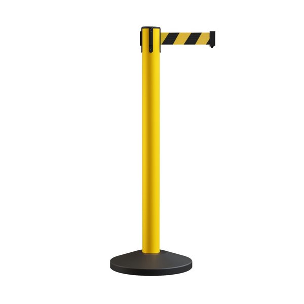 Montour Line Stanchion Belt Barrier Yellow Post 14ft.Black/Yel Belt MS650-YW-BYD-140